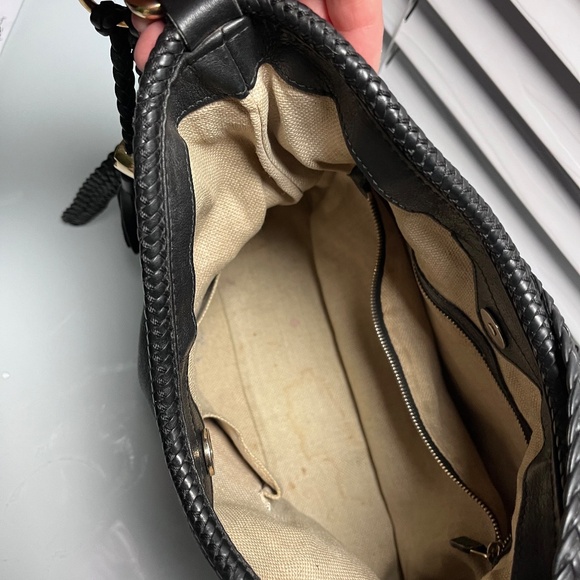 Gucci Black Leather Hobo Bag w/ Braided Strap & Tassels | Authentic - Picture 9 of 11